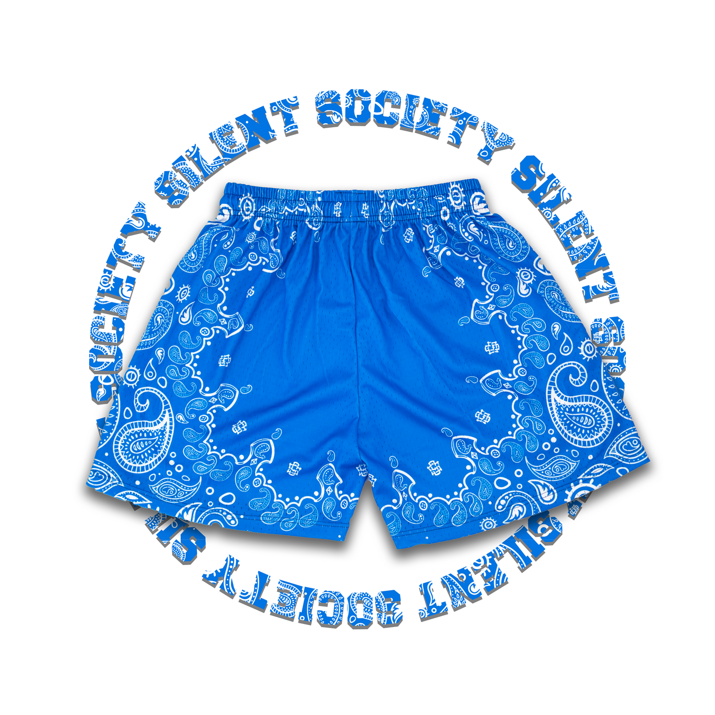 SILENT SOC. PAISLEY MESH SHORTS (ROYAL BLUE/WHITE)