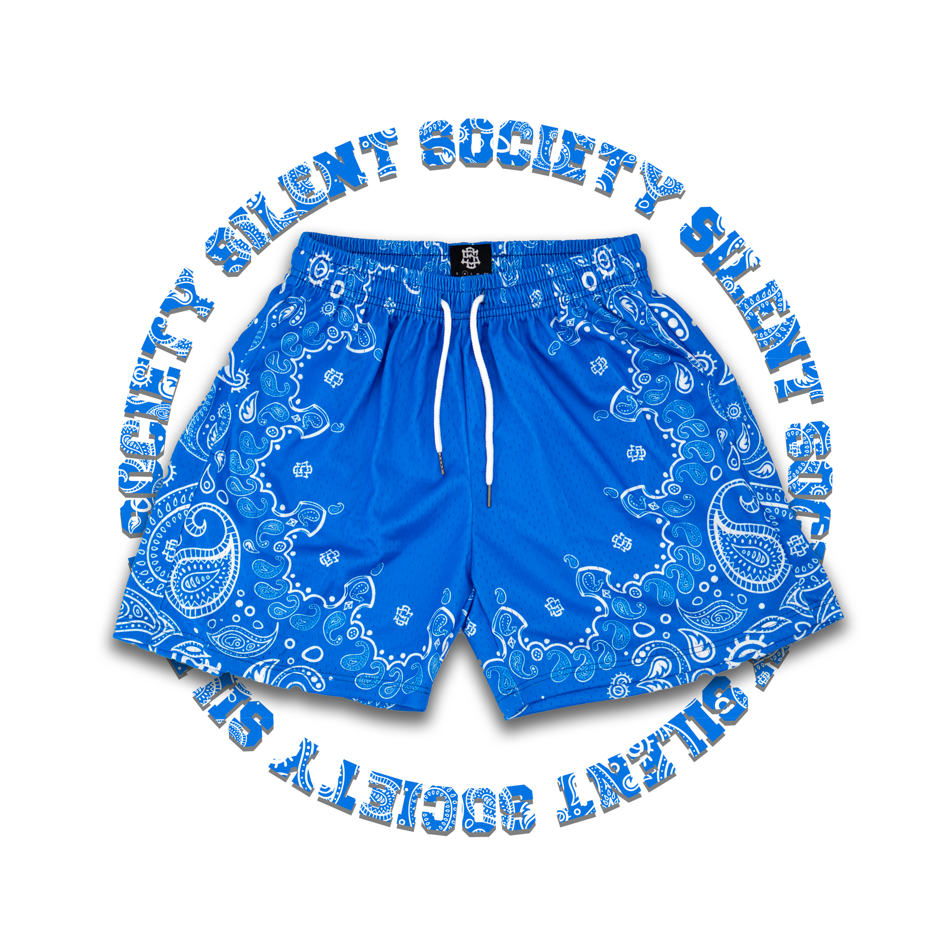 SILENT SOC. PAISLEY MESH SHORTS (ROYAL BLUE/WHITE) – Silent Society