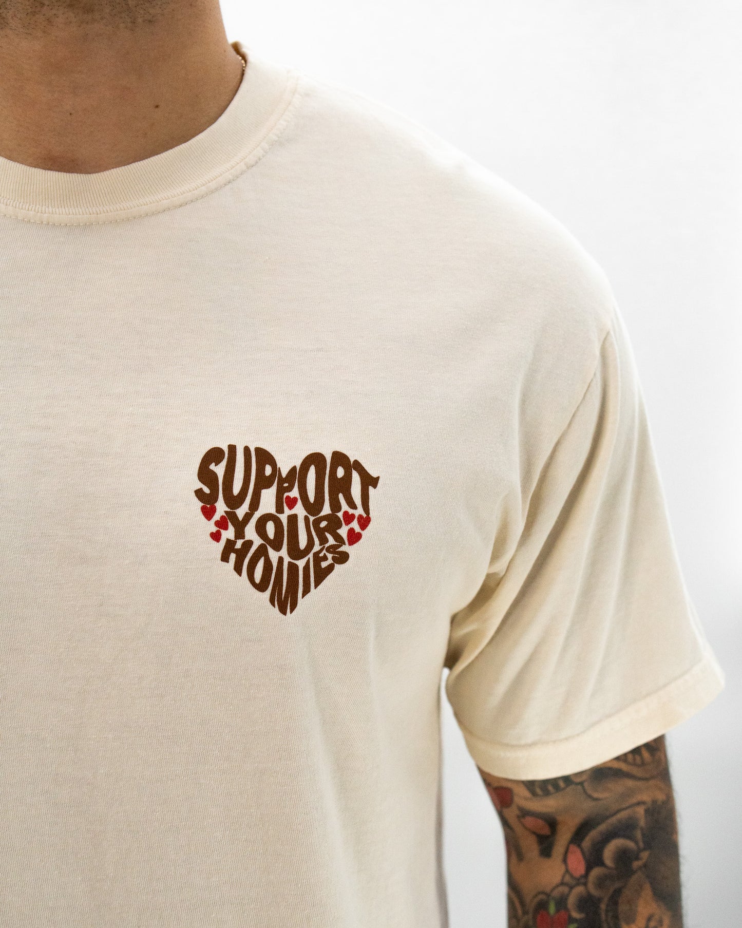 "SUPPORT YOUR HOMIES" TEE (IVORY/MULTICOLOR)