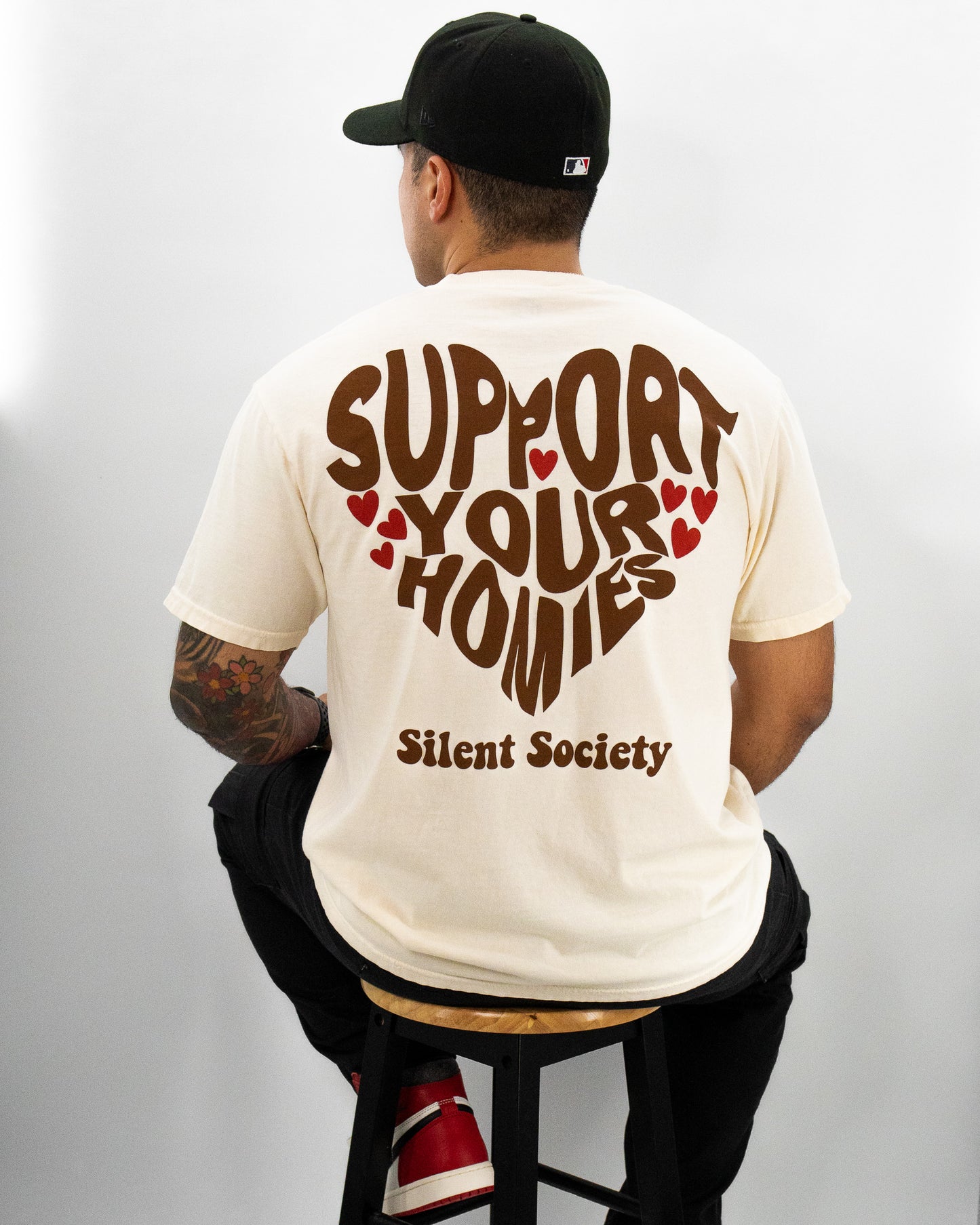 "SUPPORT YOUR HOMIES" TEE (IVORY/MULTICOLOR)